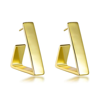 13.1g Simple style 925 silver earrings gold plated oversized hip hop hip hop jewelry wholesale earrings Kirin Jewelry