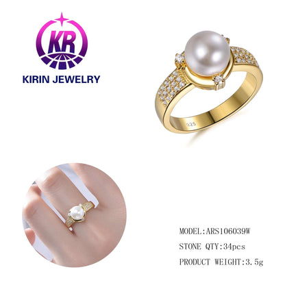 14K &18K Gold Designer Jewelry Plated 3A Zirconia Exquisite Peal Inlaid Open Rings Fashion Jewelry Retro Style Ring Kirin Jewelry