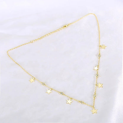 14K Gold Star Necklaces Chain Jewelry Accessories for Women Girls 925 Sterling Silver 14K Solid Gold Tiny Stars Pendant Necklace Kirin Jewelry
