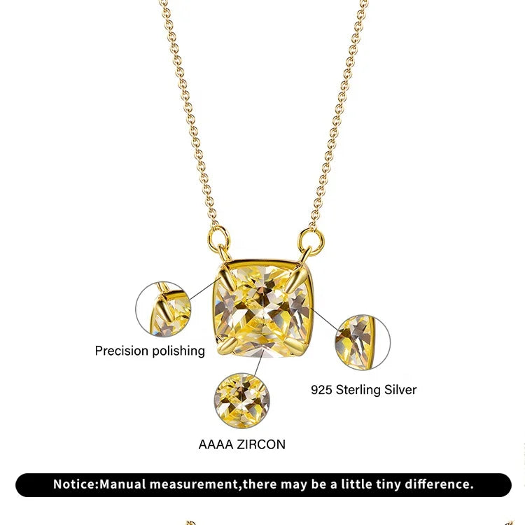 14k gold jewelry necklace 18k gold chain link necklace yellow stone AAA zircon canary diamond necklace Hip Hop Jewelry 14k Gold Necklace 18K Gold Plated Pendant Iced Out Yellow CZ Diamond Chain Necklace Kirin Jewelry