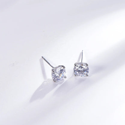 18K White Gold D Color Moissanite Earrings Studs for Women 925 Sterling Silver Moissanite Stud Earrings Kirin Jewelry