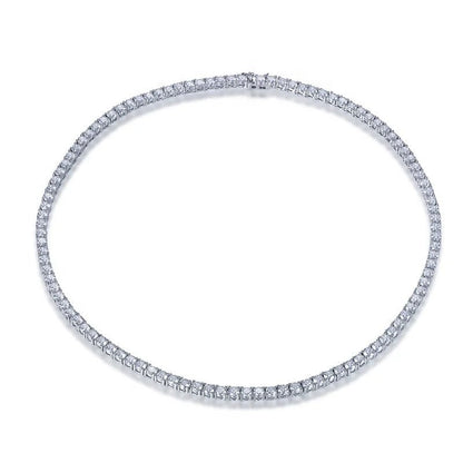 18K White Gold Plated Chain Necklace Cubic Zirconia Classic Tennis Necklace Lab Grown Diamond Tennis Necklace Kirin Jewelry