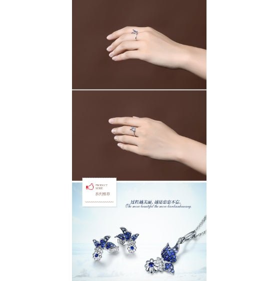 18K gold gemstone ring butterfly with sapphire diamond_KR60703 Kirin Jewelry