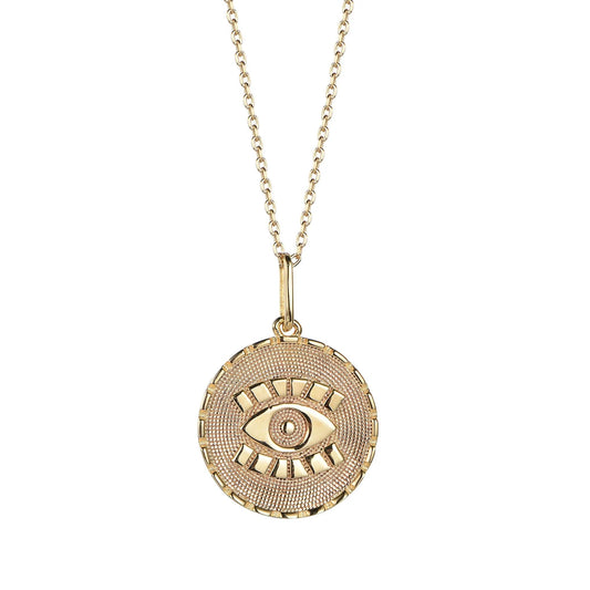 18k gold chain evil eye necklace charms evil eye necklace pendant gold plated evil eye pendant Kirin Jewelry