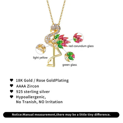 18k gold peacock pendant lovely bird shaped animal pendants gold bird animal stones pendant necklace Kirin Jewelry