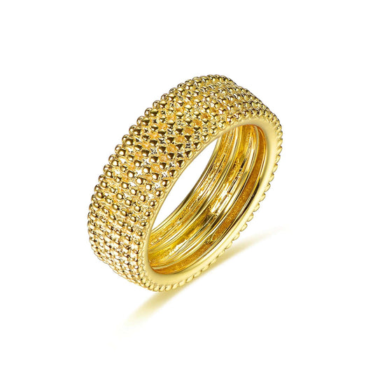 18k gold plated sterling silver diamond band ring anillo de plata 18k gold plated ring 14 karat gold ring Kirin Jewelry