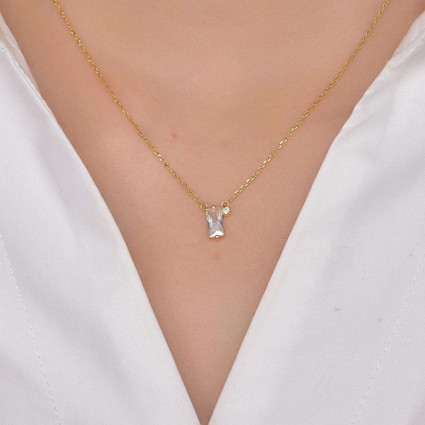 18k gold plated zircon pendant choker necklace 18K gold necklace chain Crystal Pendant AAA zircon pendant Kirin Jewelry