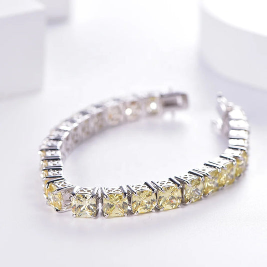 2023 girl canary diamond bracelets jewelry yellow stone designer cuff bracelet homme women friendship silver crystal bracelet Kirin Jewelry