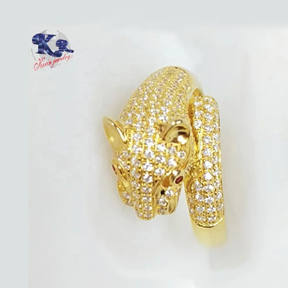 2023 trendy animal leopard ring animal gold plated ring 925 sterling silver jewelry for women custom 18K gold wedding rings Kirin Jewelry