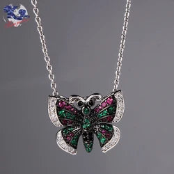 925 Silver Plated Gifts Zircon Rings Price Pendant Earring WOMEN SETS Butterfly Shape Jewelry Sets Kirin Jewelry