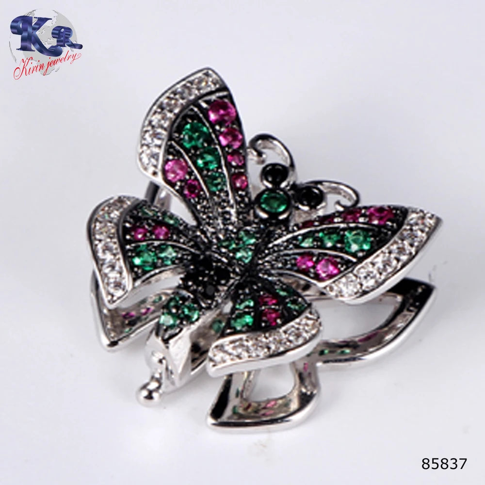 925 Silver Plated Gifts Zircon Rings Price Pendant Earring WOMEN SETS Butterfly Shape Jewelry Sets Kirin Jewelry