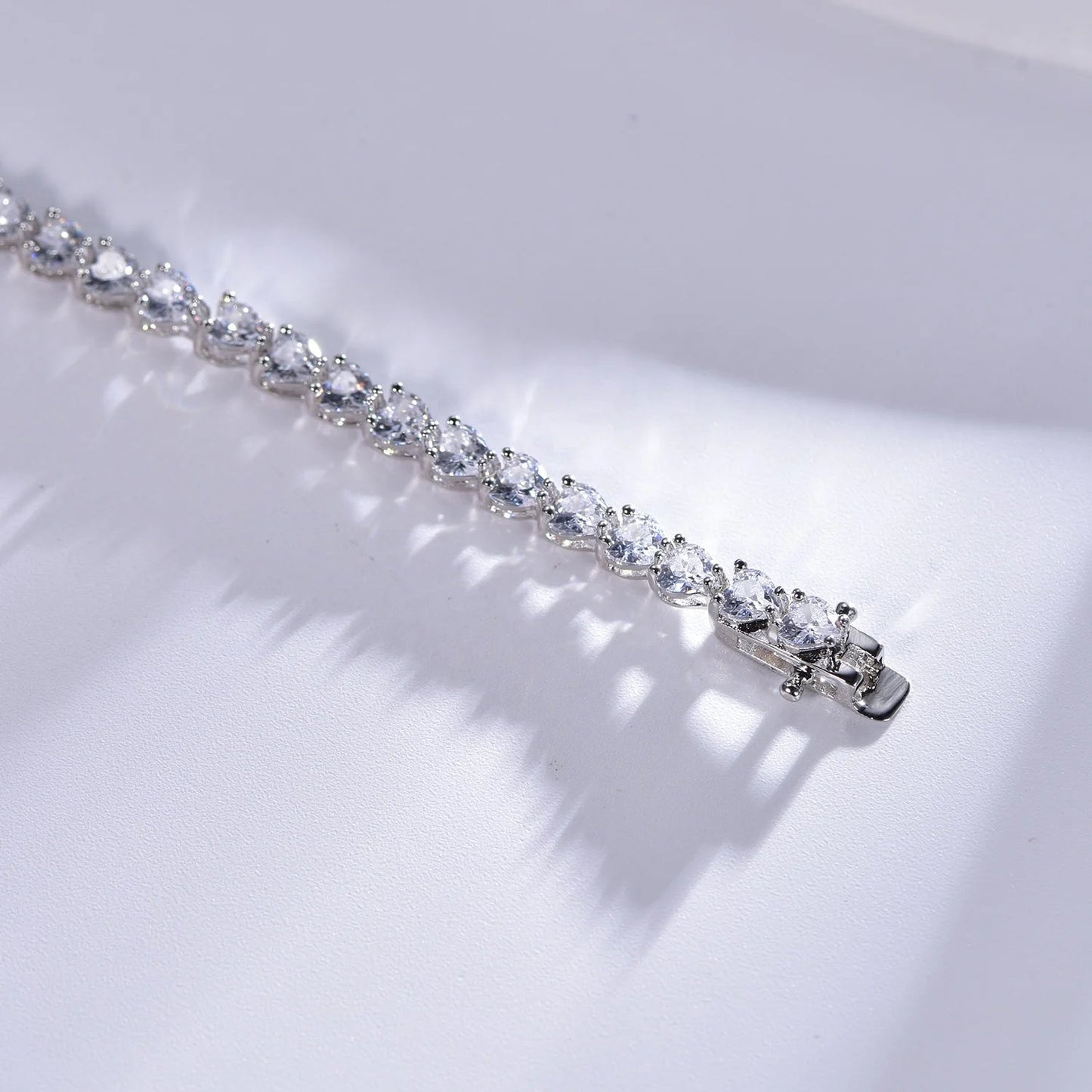 925 Silver jewelry Heart bracelet 4MM 5A Zircon Silver Tennis Bracelet Kirin Jewelry