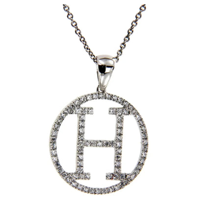 925 Sterling Silver Alphabet Letter H Engagement Pendants Kirin Jewelry