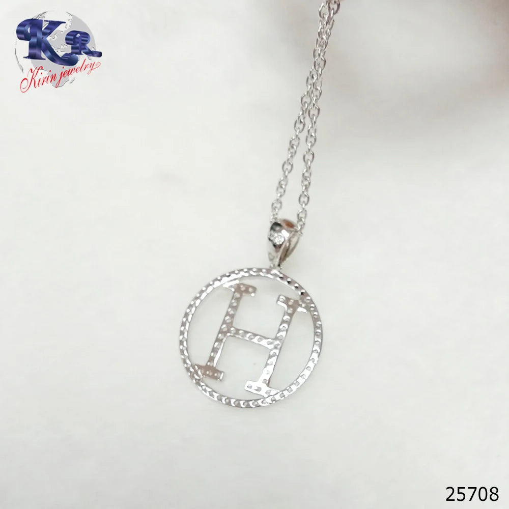 925 Sterling Silver Alphabet Letter H Engagement Pendants Kirin Jewelry