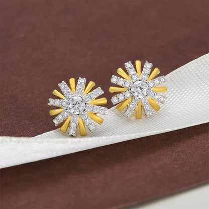 925 Sterling Silver Earrings Pave 5A cubic zirconia gold plated jewelry 925 silver diamond stud earring Kirin Jewelry