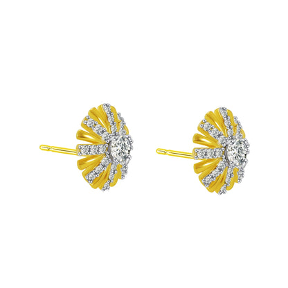 925 Sterling Silver Earrings Pave 5A cubic zirconia gold plated jewelry 925 silver diamond stud earring Kirin Jewelry