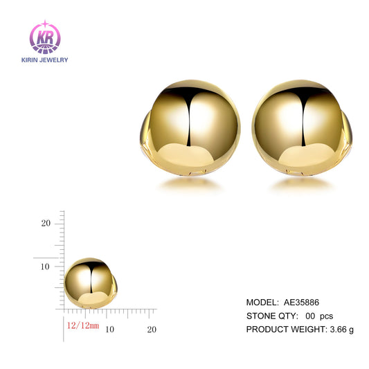 925 Sterling Silver Earrings with 14K gold plating AE35886 Kirin Jewelry