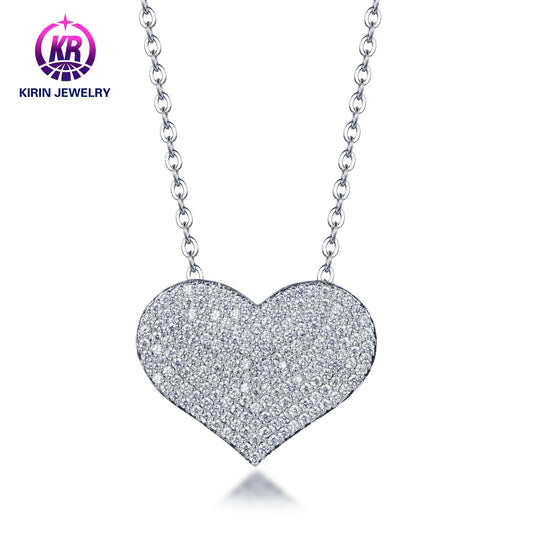 925 Sterling Silver Infinity Love Heart Pendant Necklace with 3A White Cubic Zirconia Jewelry Gifts Necklace for Women Kirin Jewelry