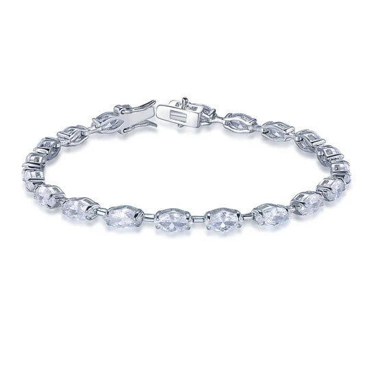 925 Sterling Silver Moissanite Tennis Chain Bracelet White Zircon Bracelet for Women Kirin Jewelry