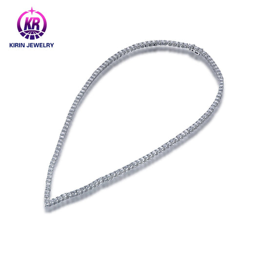 925 Sterling Silver Necklace 3A White Cubic Zirconia Tennis Necklace for Women Kirin Jewelry