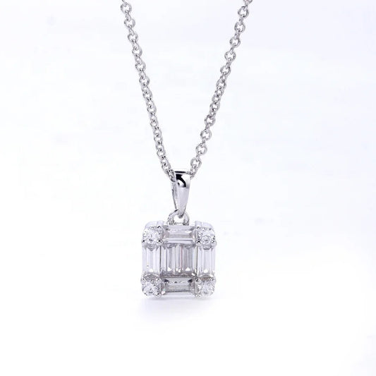 925 Sterling Silver Pendant 3A Baguette Cubic Zircon Pendant S925 Silver Pendant Kirin Jewelry