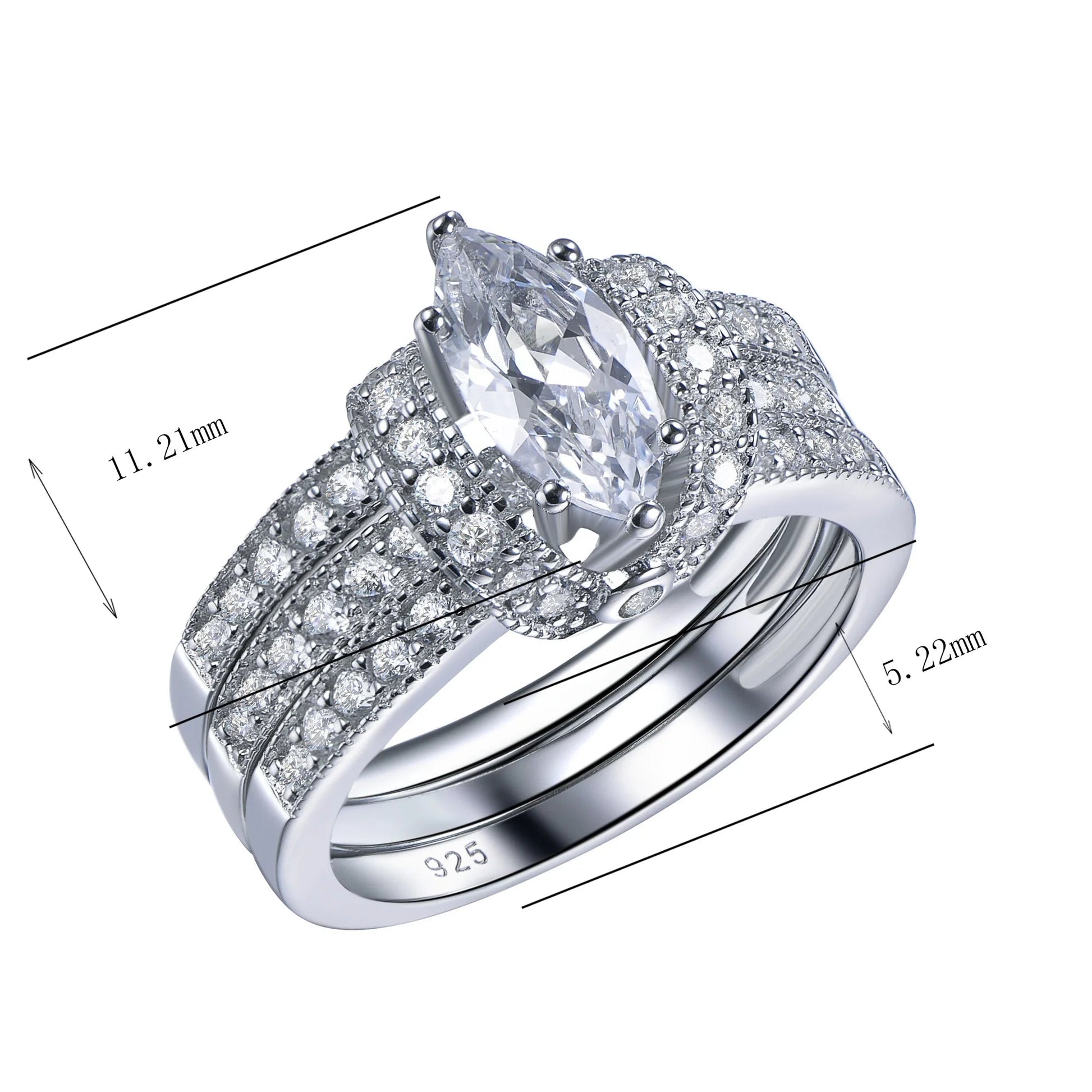 925 Sterling Silver Plated CZ Diamond Ring Iced Out Round Cubic Zirconia Rings for Woman Wedding Ring Kirin Jewelry