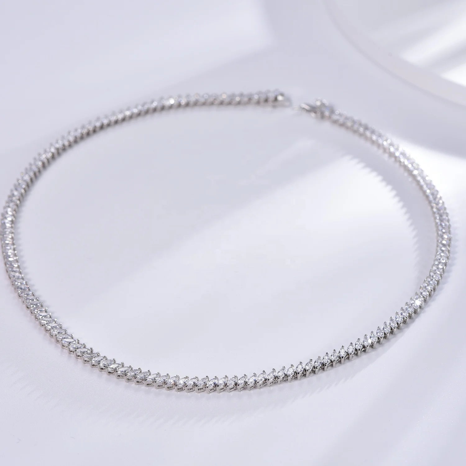 925 Sterling Silver Tennis Necklace Mens 5A CZ Diamond Necklace Iced Out Tennis Chain Necklace Kirin Jewelry