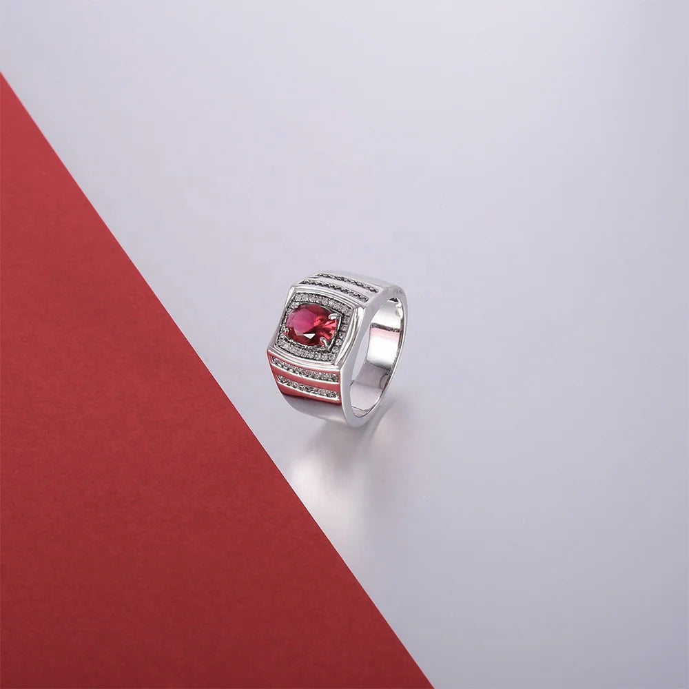 925 Sterling silver earrings Genuine Ruby Ring Fashion charm Ladies Jewellery rings Kirin Jewelry