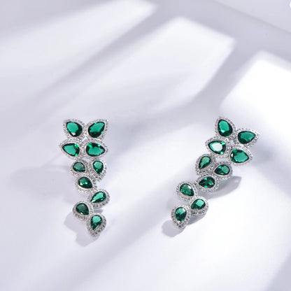 925 Tassel Diamond Earrings 5A Cubic Zirconia Wedding Earrings Dangle Long Chandelier Drop Tassel Earrings Kirin Jewelry