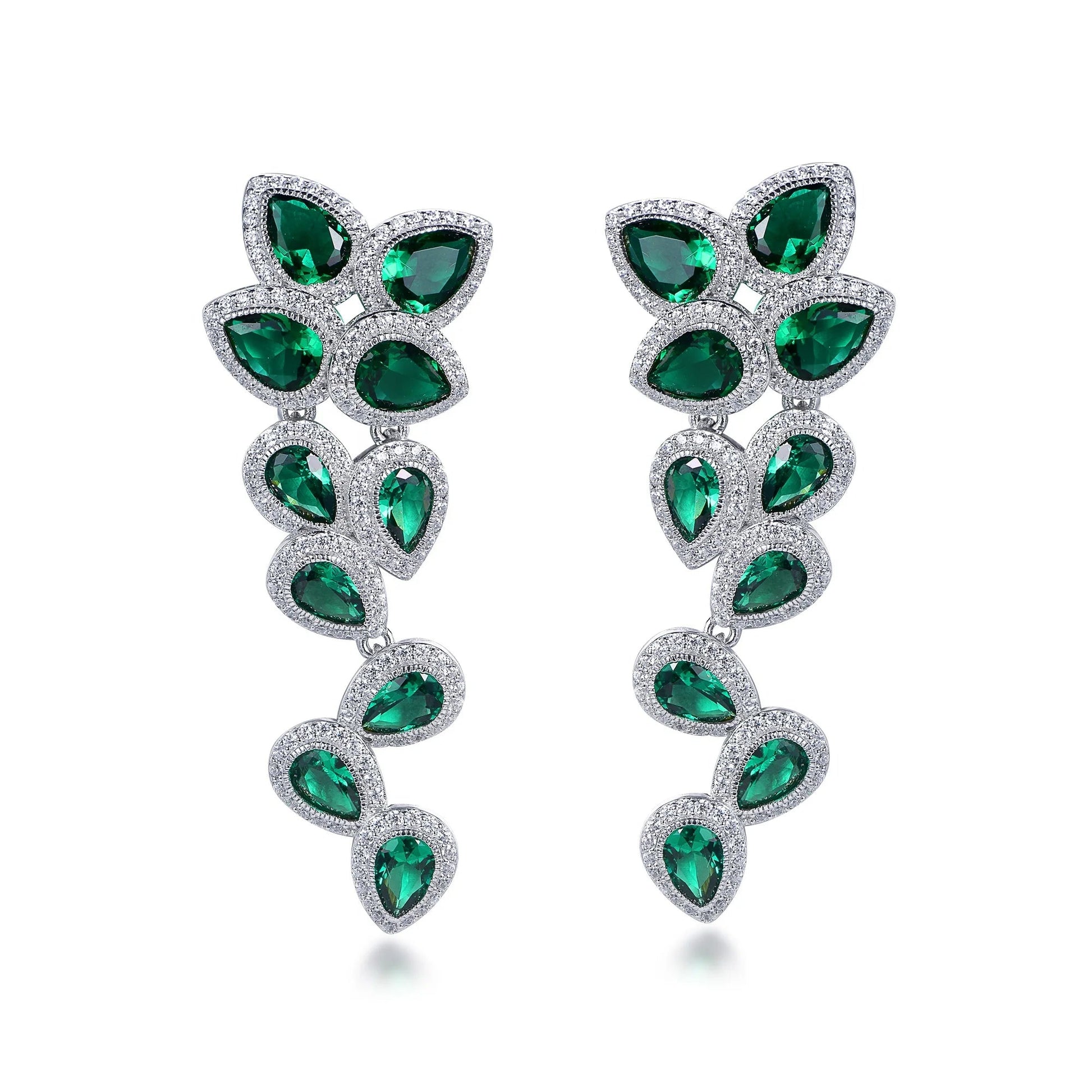 925 Tassel Diamond Earrings 5A Cubic Zirconia Wedding Earrings Dangle Long Chandelier Drop Tassel Earrings Kirin Jewelry