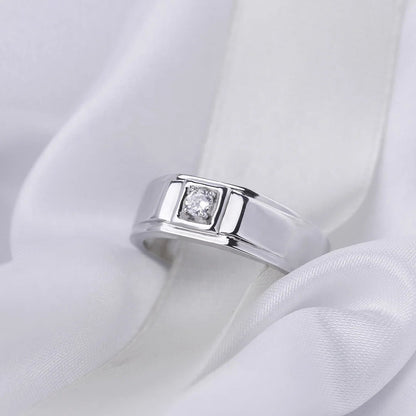 925 ring silver wedding rings 18K white gold marriage ring real CZ ring with diamond silver engagement Fashion Wedding Mens Diamonds Rings CZ Engagement Love 925 Silver Ring Men's Rings Wholesale Kirin Jewelry