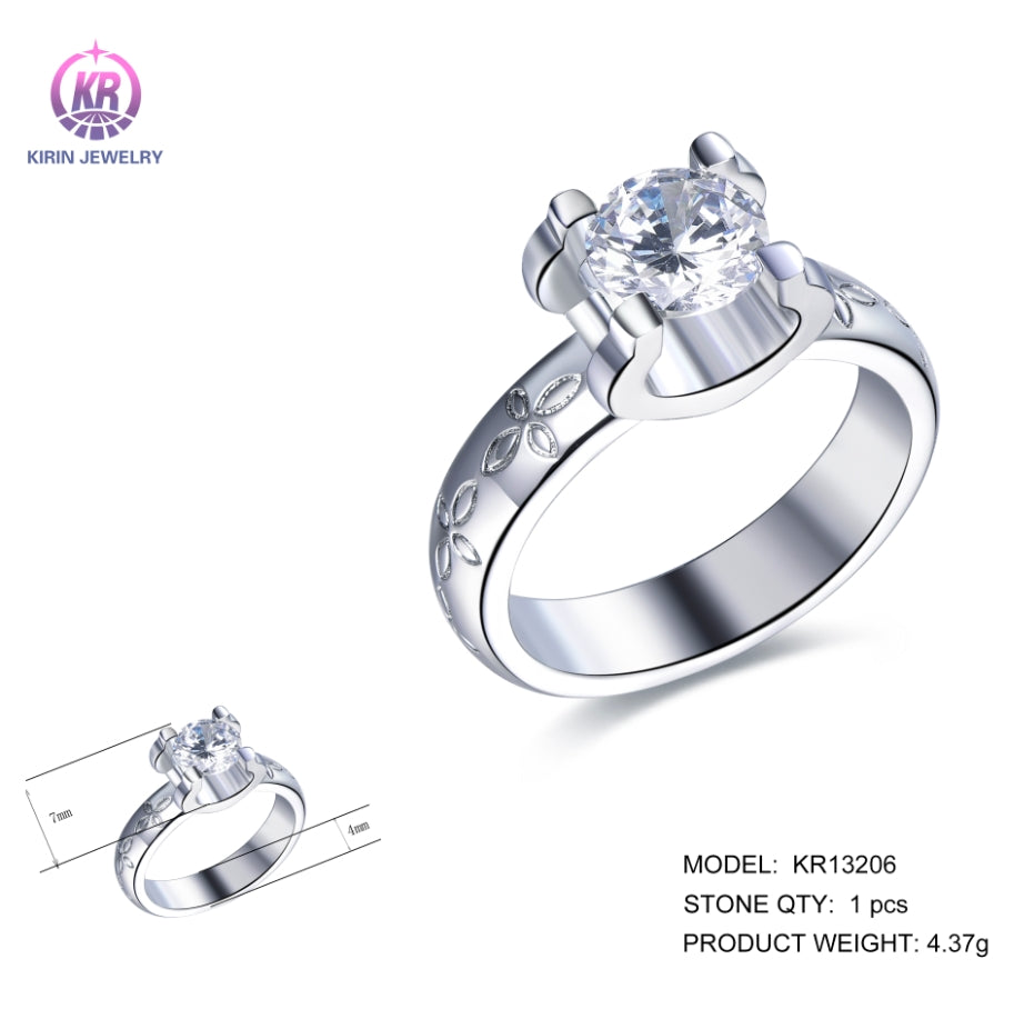 925 siilver rings with rhodium plating CZ KR13206 Kirin Jewelry