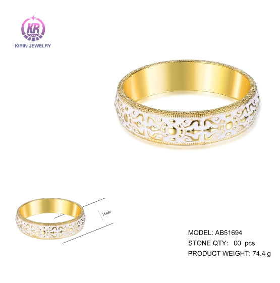 925 silver bangle with 14K gold plating AB51694 Kirin Jewelry