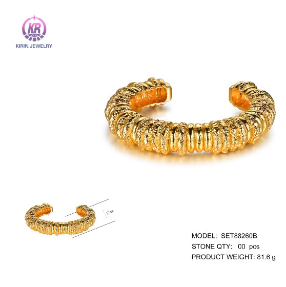 925 silver bangle with 14K gold plating SET88260B Kirin Jewelry