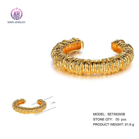 925 silver bangle with 14K gold plating SET88260B Kirin Jewelry