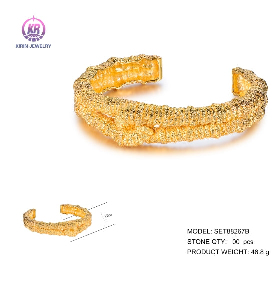 925 silver bangle with 14K gold plating SET88267B Kirin Jewelry