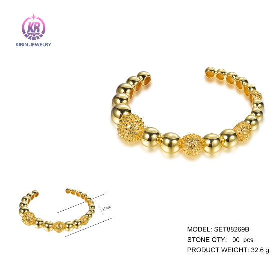 925 silver bangle with 14K gold plating SET88269B Kirin Jewelry