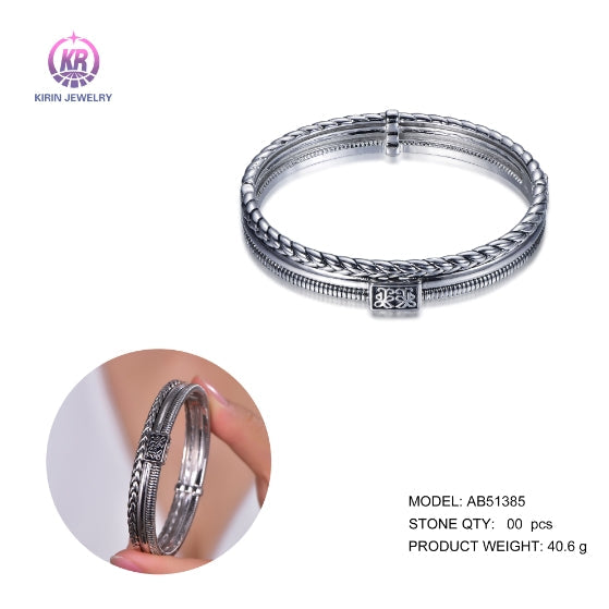 925 silver bangle with rhodium plating plane jewelry 51385 Kirin Jewelry