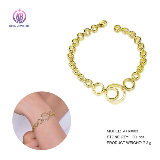 925 silver bracelet with 14K gold plating 63003 Kirin Jewelry