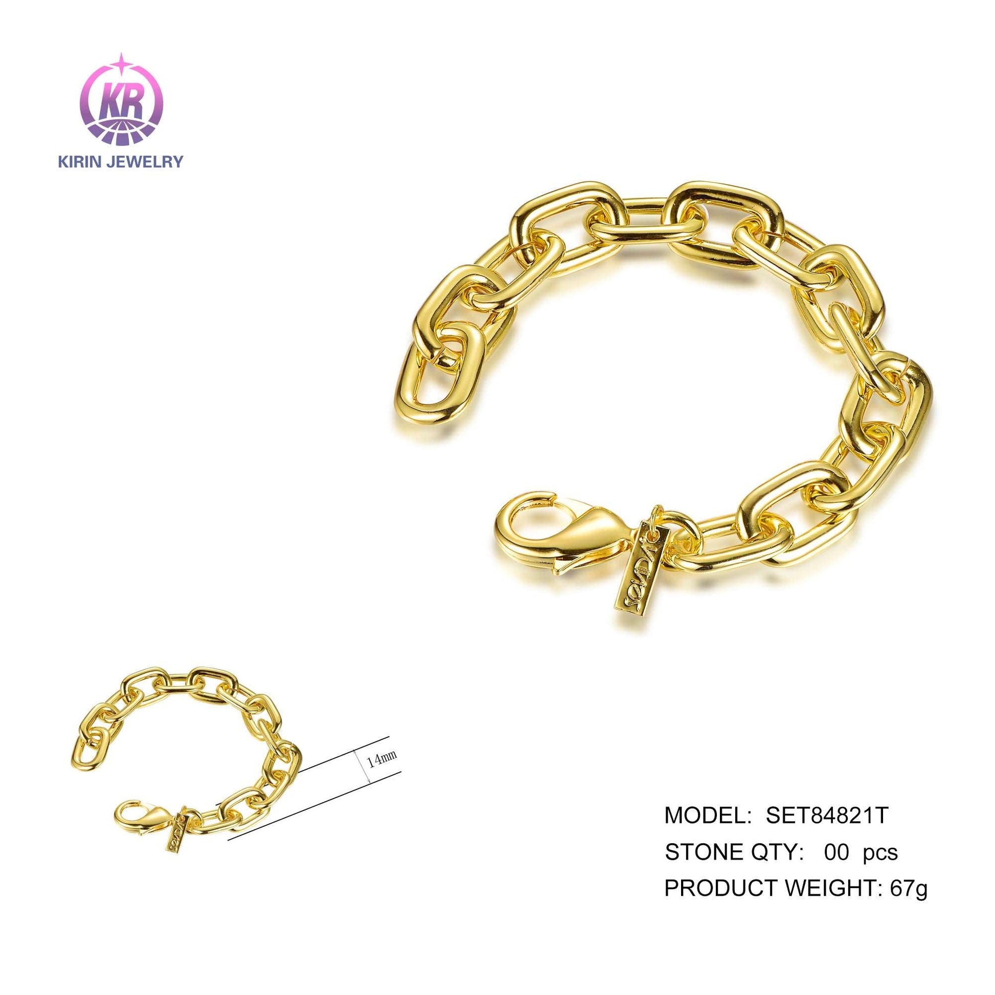 925 silver bracelet with 14K gold plating 84821 Kirin Jewelry