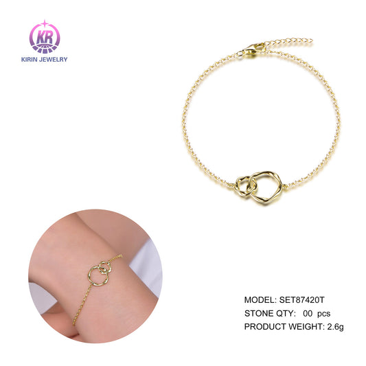 925 silver bracelet with 14K gold plating 87420 Kirin Jewelry