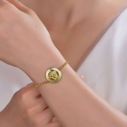 925 silver bracelet with 14K gold plating AT63154 Kirin Jewelry