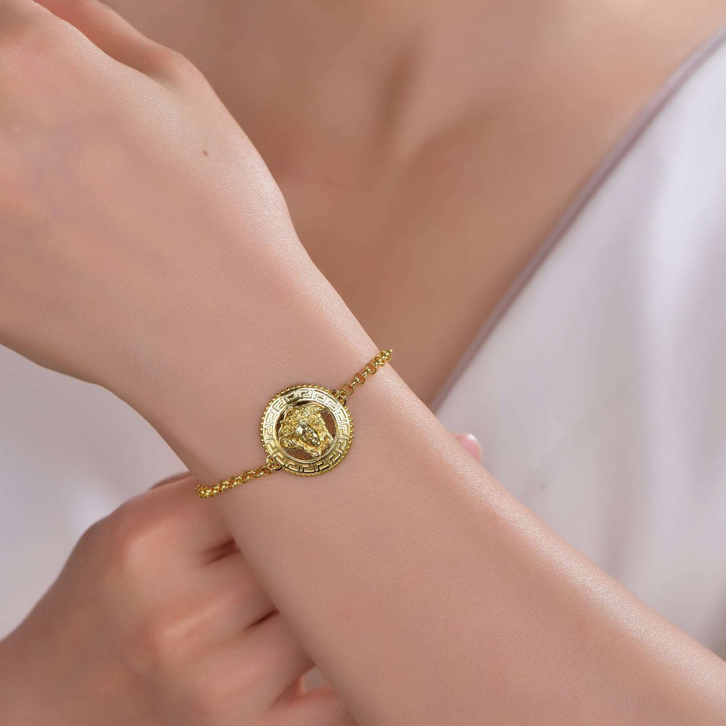 925 silver bracelet with 14K gold plating AT63154 Kirin Jewelry