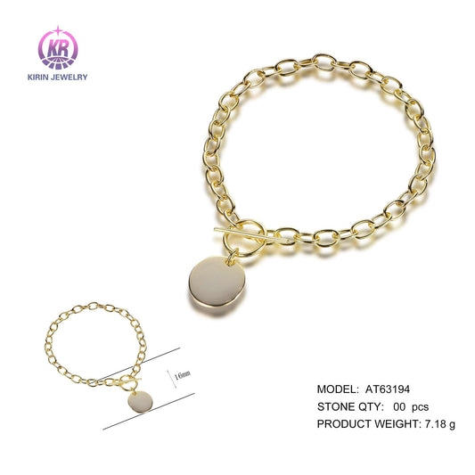 925 silver bracelet with 14K gold plating AT63194 Kirin Jewelry