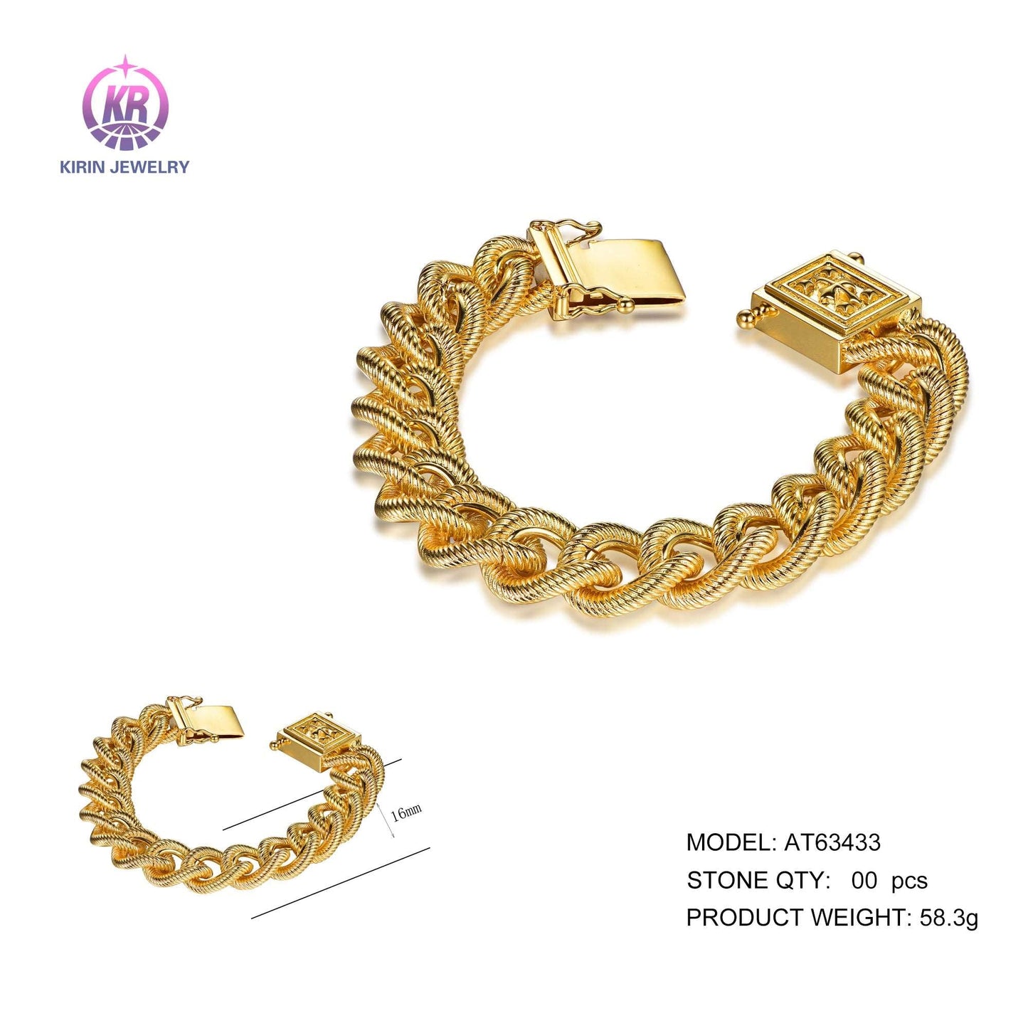 925 silver bracelet with 14K gold plating AT63433 Kirin Jewelry