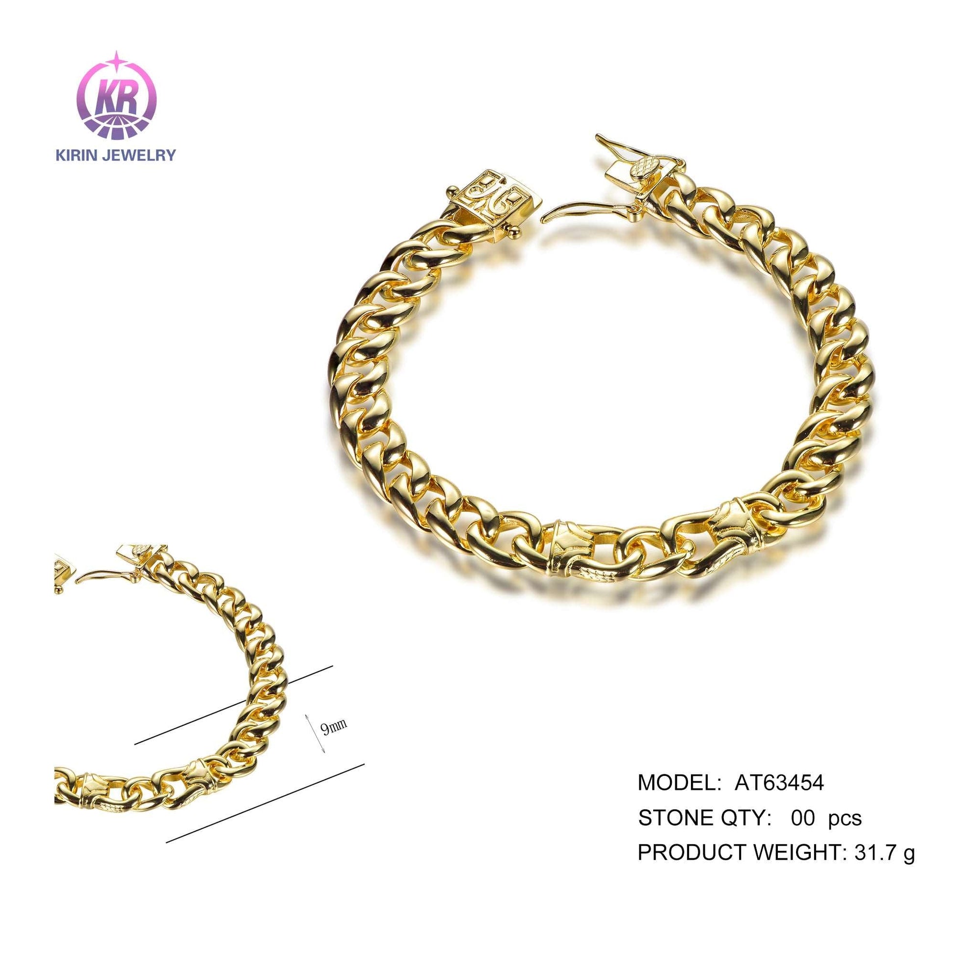 925 silver bracelet with 14K gold plating AT63454 Kirin Jewelry