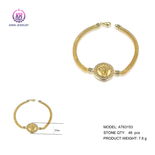 925 silver bracelet with 14K gold plating CZ 63153 Kirin Jewelry