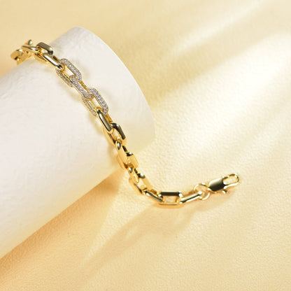 925 silver bracelet with 14K gold plating CZ AT63570 Kirin Jewelry