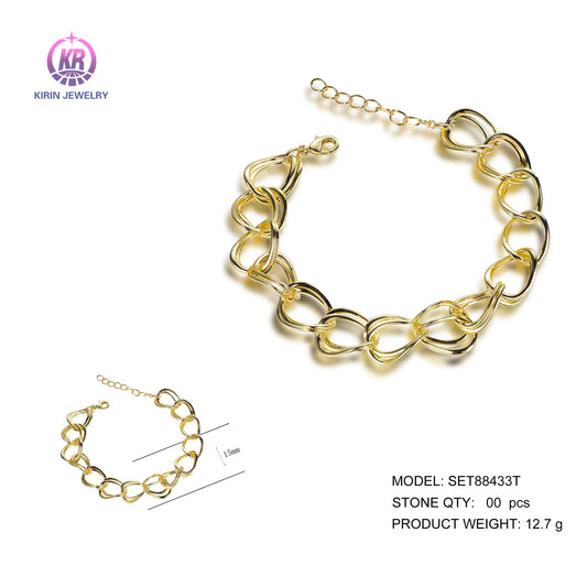 925 silver bracelet with 14K gold plating SET88433T Kirin Jewelry