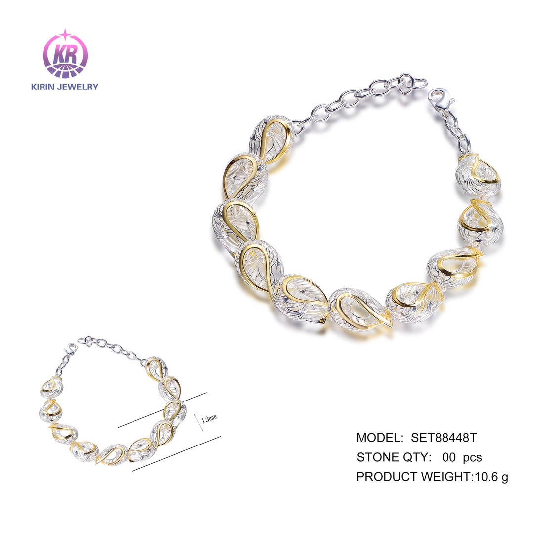 bracelet with 2-tone plating rhodium and 14K gold SET88448T